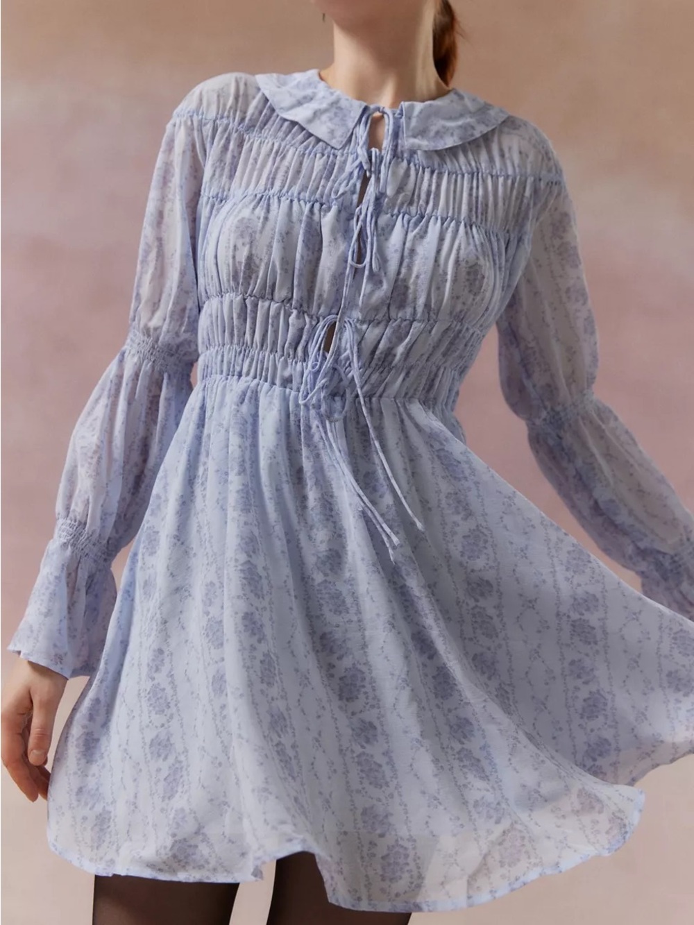 Kimchi Blue Lonie Smocked Mini Dress NEW